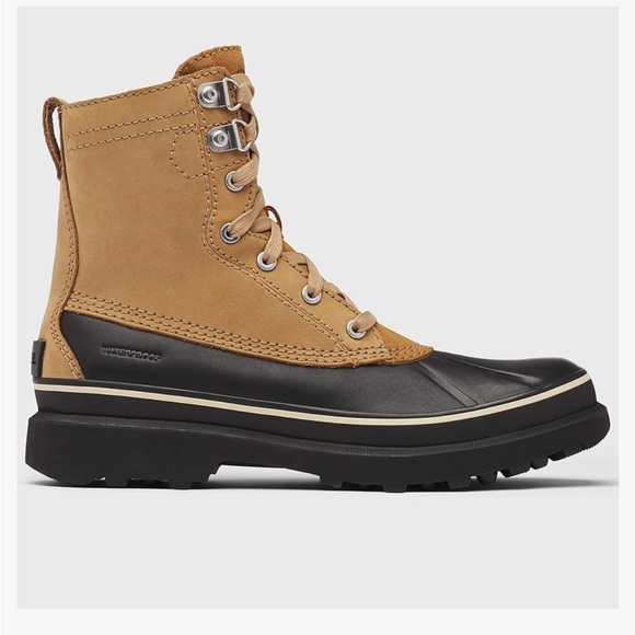 NWOB Sorel Men's Caribou Storm WP Boot - Rain and Wind - Waterproof - Buff, 7 - Picture 3 of 14